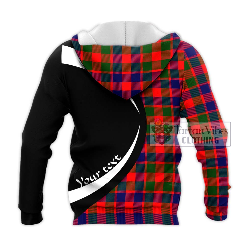 Gow of Skeoch Tartan Knitted Hoodie with Family Crest Circle Style - Tartan Vibes Clothing