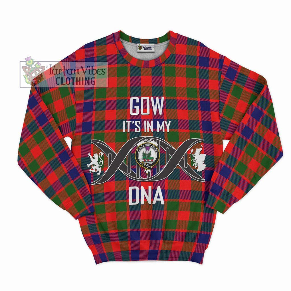 Gow of Skeoch Tartan Sweatshirt with Family Crest DNA In Me Style - Tartanvibesclothing Shop