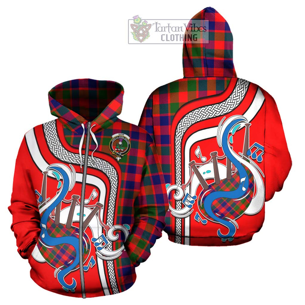 Gow of Skeoch Tartan Hoodie with Epic Bagpipe Style - Tartanvibesclothing Shop