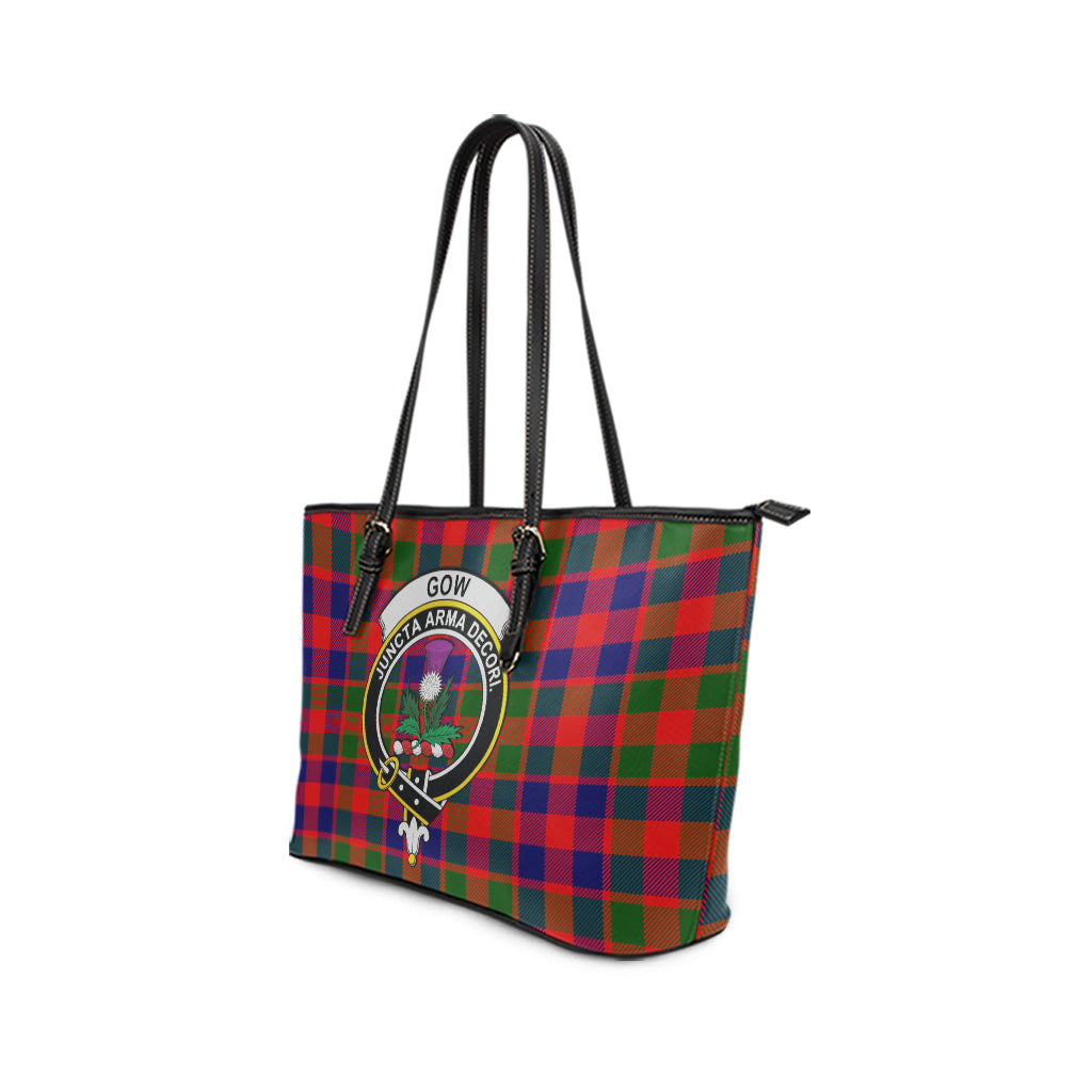 gow-of-skeoch-tartan-leather-tote-bag-with-family-crest