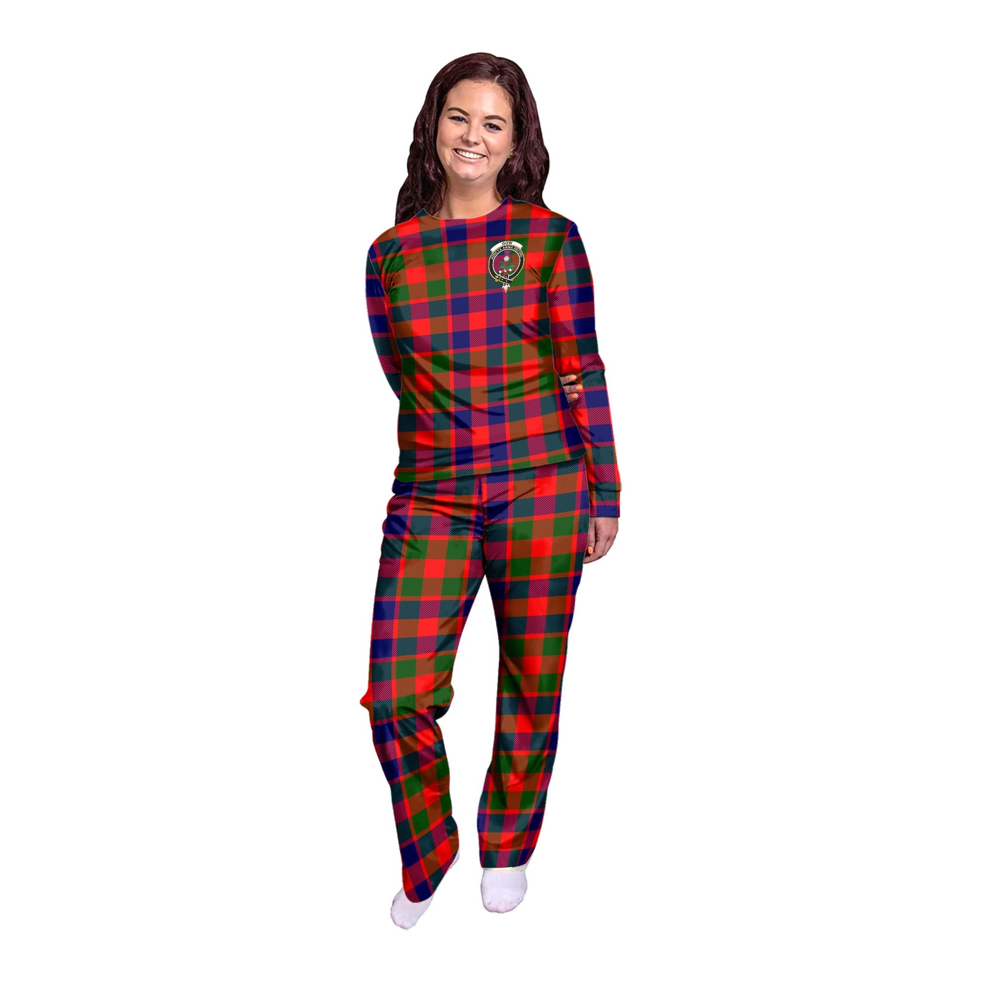 Gow of Skeoch Tartan Pajamas Family Set with Family Crest - Tartan Vibes Clothing