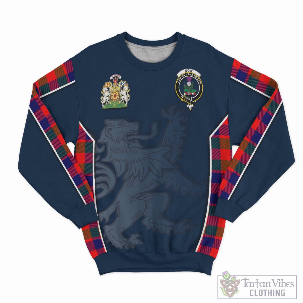 Tartan Vibes Clothing Gow of Skeoch Tartan Sweater with Family Crest and Lion Rampant Vibes Sport Style