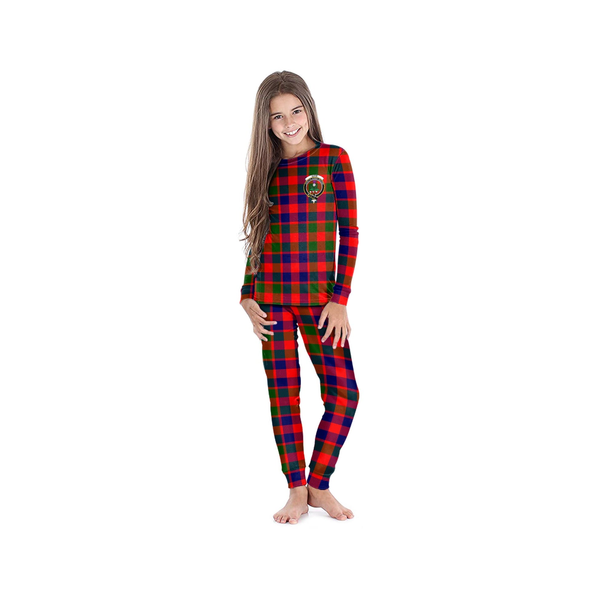 Gow of Skeoch Tartan Pajamas Family Set with Family Crest - Tartan Vibes Clothing