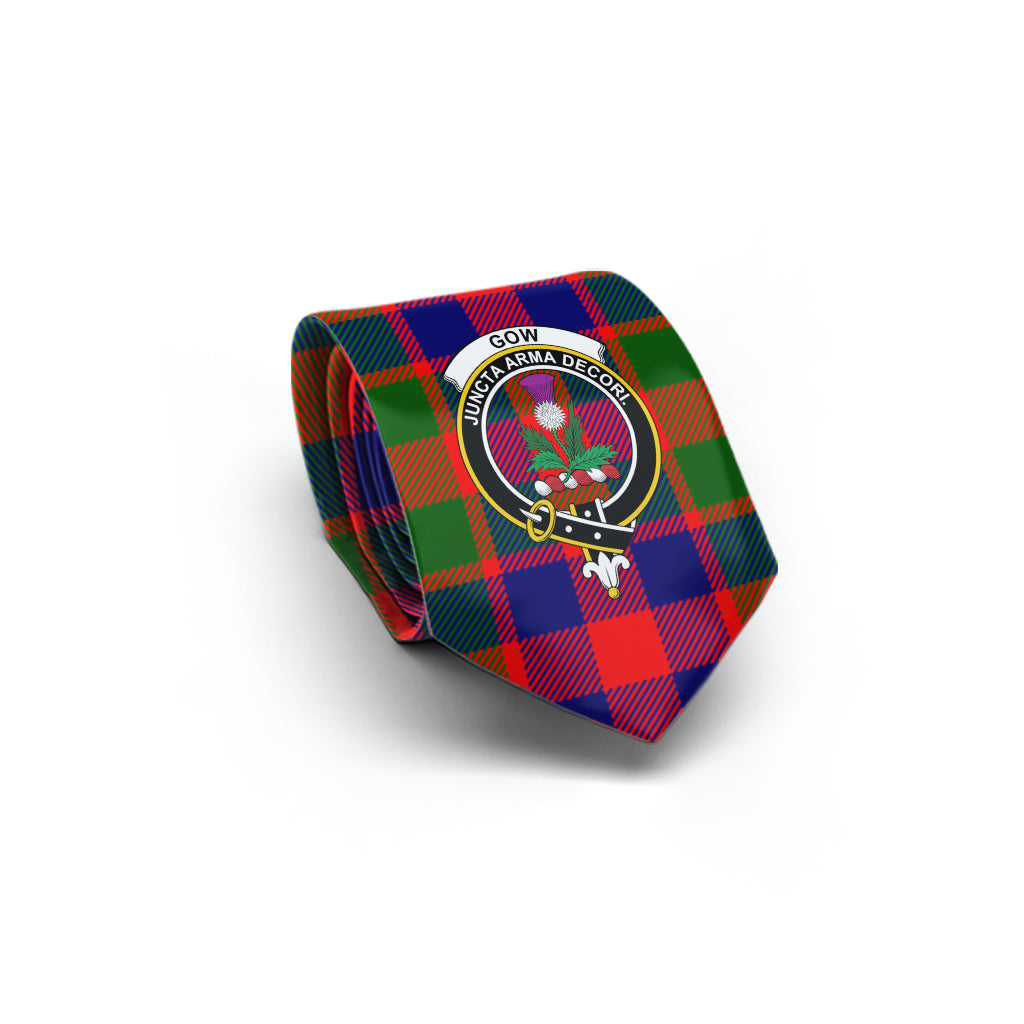 Gow of Skeoch Tartan Classic Necktie with Family Crest - Tartan Vibes Clothing