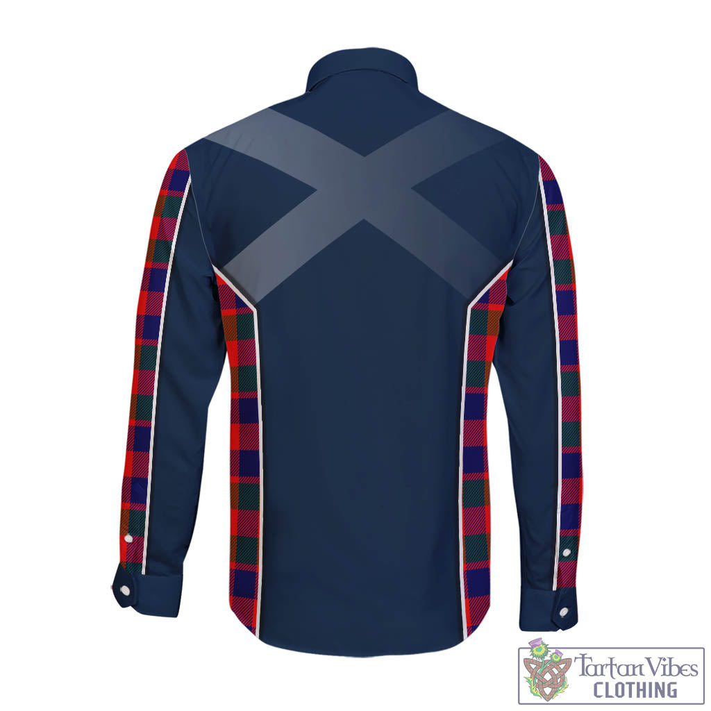 Tartan Vibes Clothing Gow of Skeoch Tartan Long Sleeve Button Up Shirt with Family Crest and Lion Rampant Vibes Sport Style