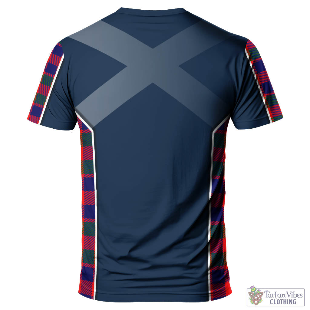 Tartan Vibes Clothing Gow of Skeoch Tartan T-Shirt with Family Crest and Lion Rampant Vibes Sport Style