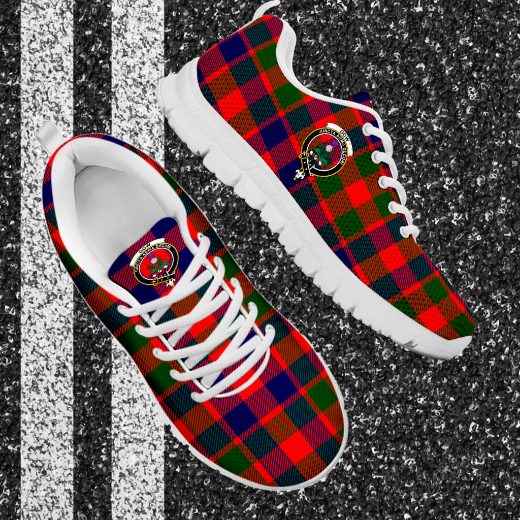 Gow of Skeoch Tartan Sneakers with Family Crest - Tartan Vibes Clothing