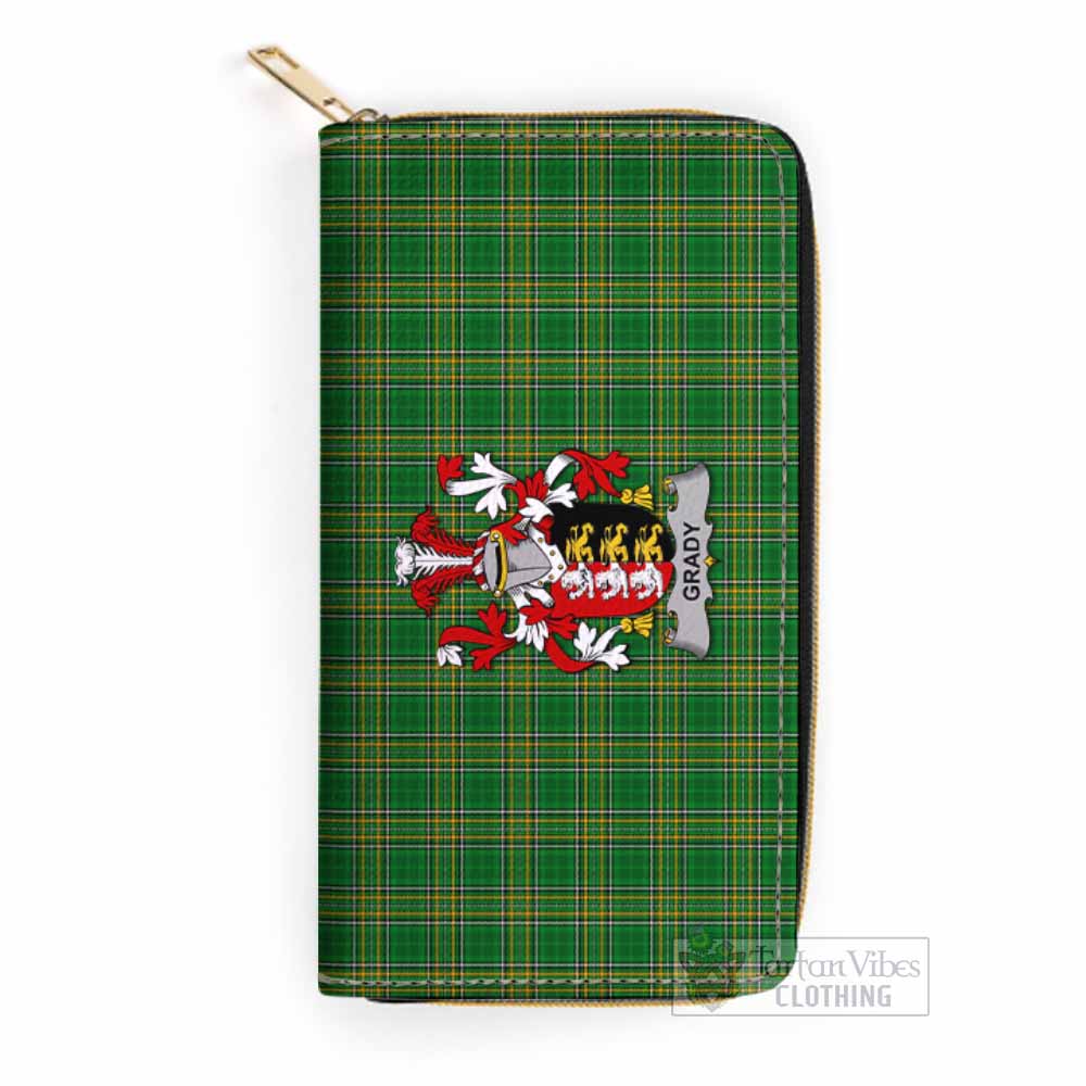 Grady Irish Clan Tartan Women's Leather Wallet with Coat of Arms One Size 19.7*10.5*3.5 cm - Tartan Vibes Clothing