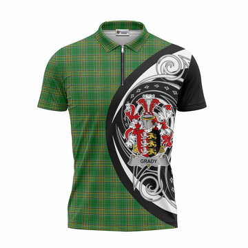 Grady Irish Clan Zipper Polo Shirt Celtic Circle Style Unisex - Tartan Vibes Clothing