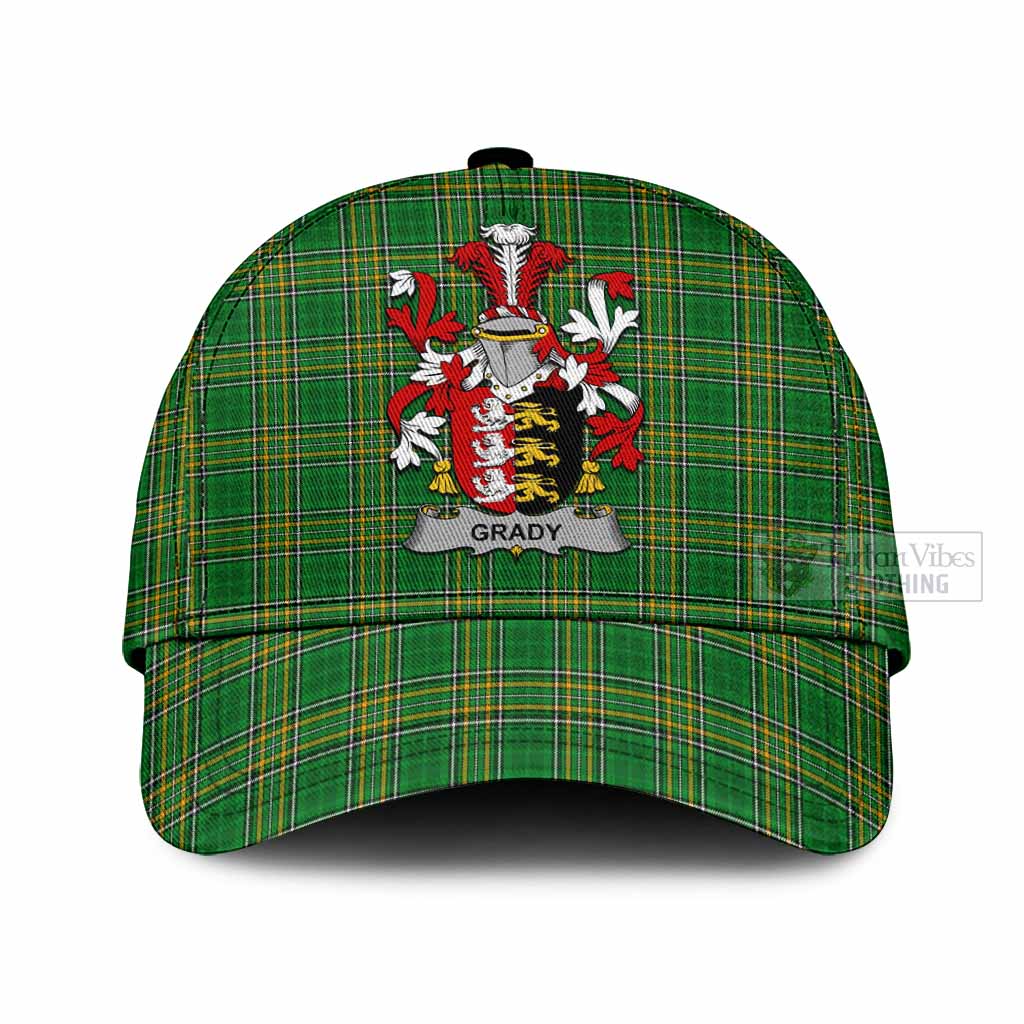 Tartan Vibes Clothing Grady Irish Clan Tartan Classic Cap with Coat of Arms