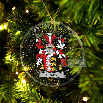 Grady Irish Clan Christmas Glass Ornament with Coat of Arms