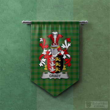 Grady Irish Clan Tartan Gonfalon, Tartan Banner with Coat of Arms Chevron - Tartan Vibes Clothing