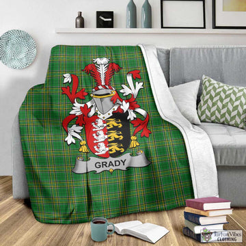 Grady Irish Clan Tartan Blanket with Coat of Arms