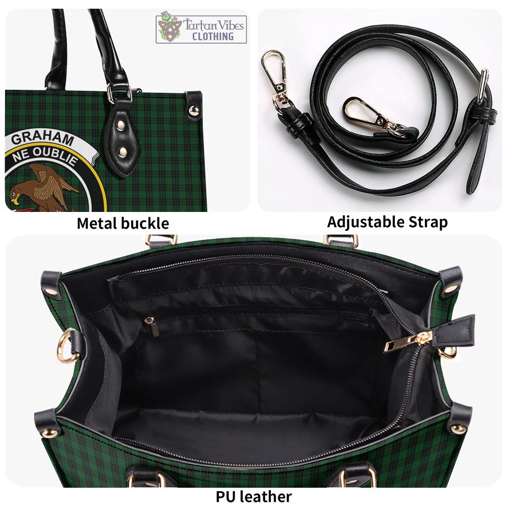 Tartan Vibes Clothing Graham Tartan Luxury Leather Handbags with Family Crest