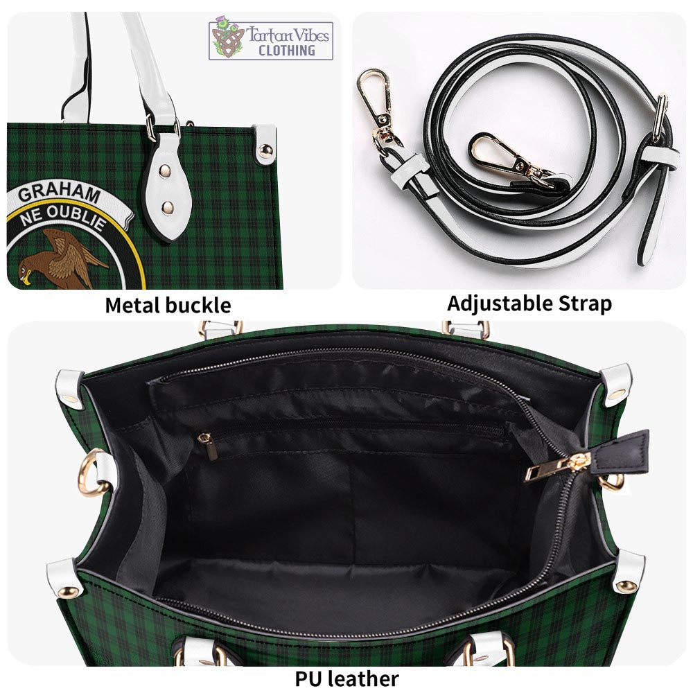 Tartan Vibes Clothing Graham Tartan Luxury Leather Handbags with Family Crest