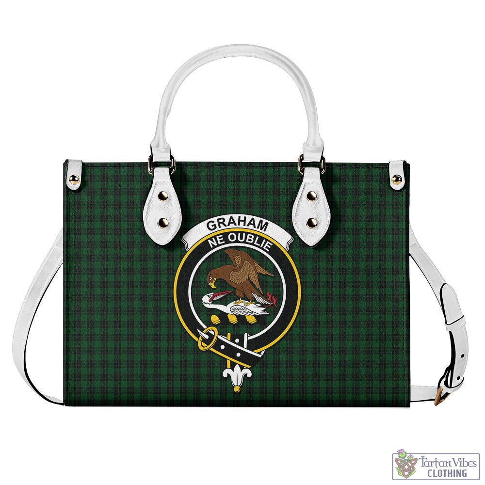 Tartan Vibes Clothing Graham Tartan Luxury Leather Handbags with Family Crest