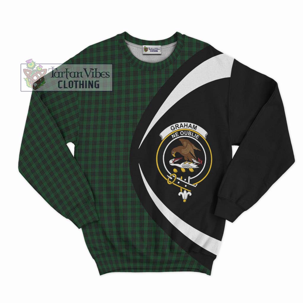 Graham Tartan Sweatshirt with Family Crest Circle Style Unisex - Tartan Vibes Clothing