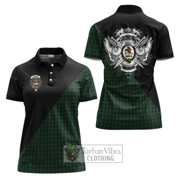 Graham Tartan Women's Polo Shirt with Family Crest and Military Logo Style