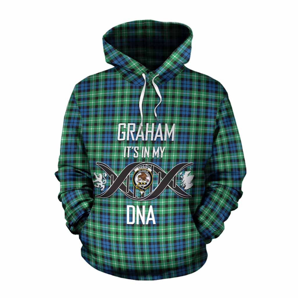 Tartan Vibes Clothing Graham Tartan Cotton Hoodie with Family Crest DNA In Me Style