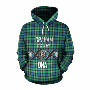 Graham Tartan Cotton Hoodie with Family Crest DNA In Me Style