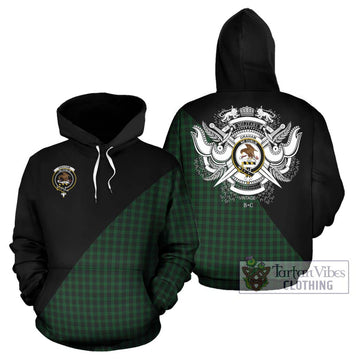 Graham Tartan Hoodie with Family Crest and Military Logo Style