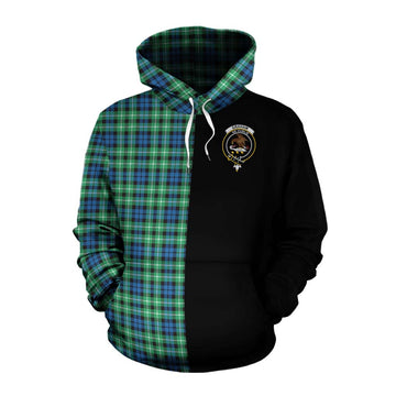 Graham Tartan Cotton Hoodie with Family Crest and Half Of Me Style