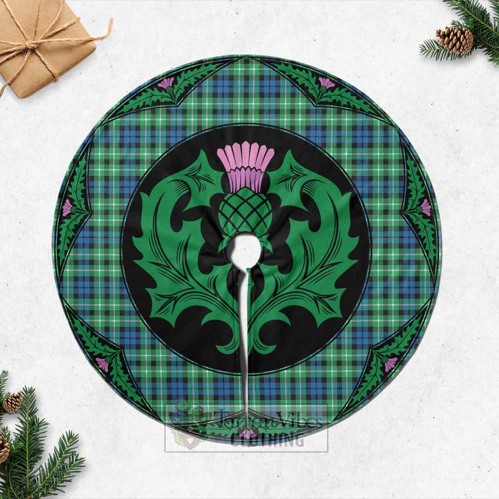 Tartan Vibes Clothing Graham Tartan Christmas Tree Skirt Scottish Thistle Style