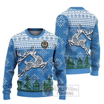 Graham Clan Christmas Ugly Sweater with Tartan and Celtic Reindeer Style