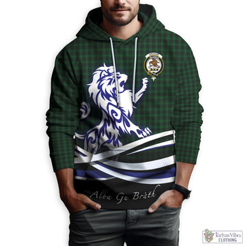 Graham Tartan Hoodie with Alba Gu Brath Regal Lion Emblem