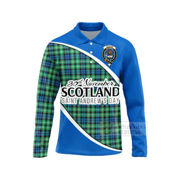 Graham Family Crest Tartan Long Sleeve Polo Shirt Celebrate Saint Andrew's Day in Style