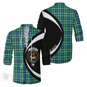 Graham Tartan Ghillie Kilt Shirt with Family Crest Circle Style