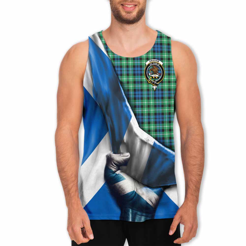 Tartan Vibes Clothing Graham Tartan Men's Tank Top with Family Crest Scotland Patriotic Style