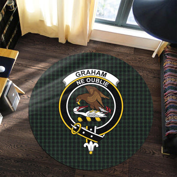 Graham Tartan Round Rug with Family Crest