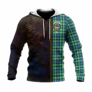 Graham Tartan Family Crest Knitted Hoodie Alba Gu Brath Be Brave Lion Ancient Style Unisex Knitted Pullover Hoodie - Tartan Vibes Clothing