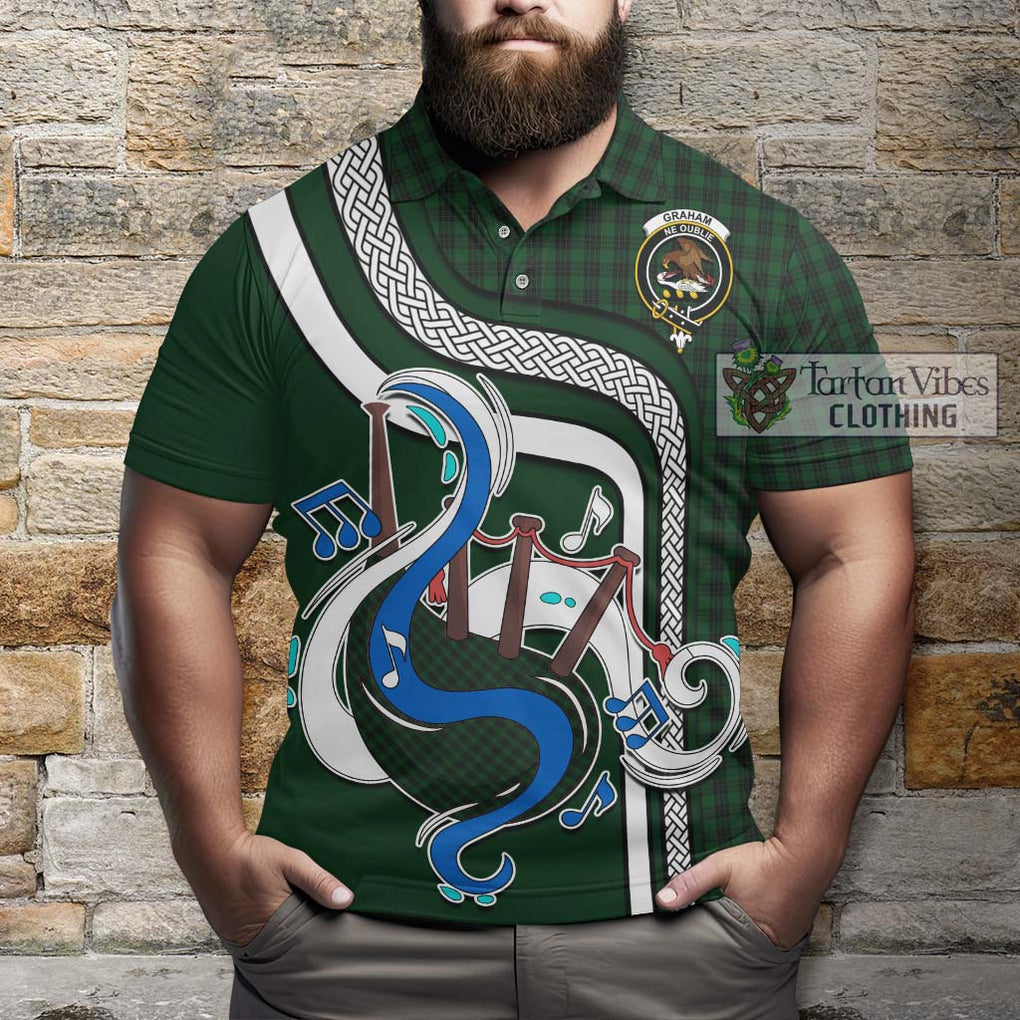 Tartan Vibes Clothing Graham Tartan Polo Shirt with Epic Bagpipe Style