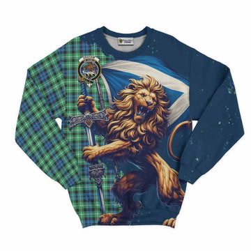 Graham Tartan Family Crest Sweatshirt with Scottish Majestic Lion