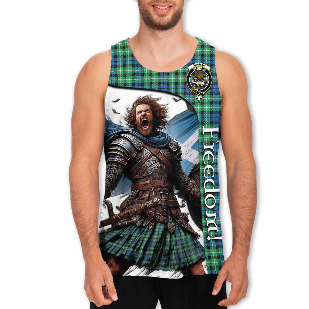 Tartan Vibes Clothing Graham Crest Tartan Men's Tank Top Inspired by the Freedom of Scottish Warrior