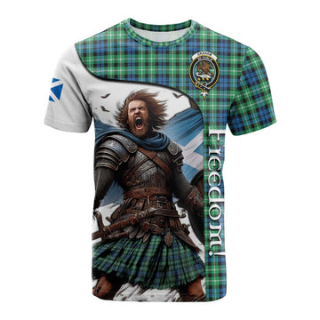 Graham Crest Tartan Cotton T-shirt Inspired by the Freedom of Scottish Warrior