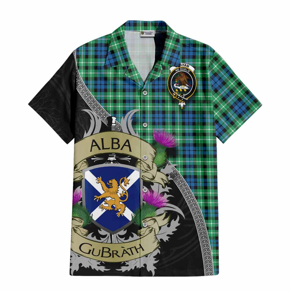 Graham Tartan Family Crest Hawaiian Shirt Lion Rampant Royal Thistle Shield Celtic Inspired Kid - Tartan Vibes Clothing
