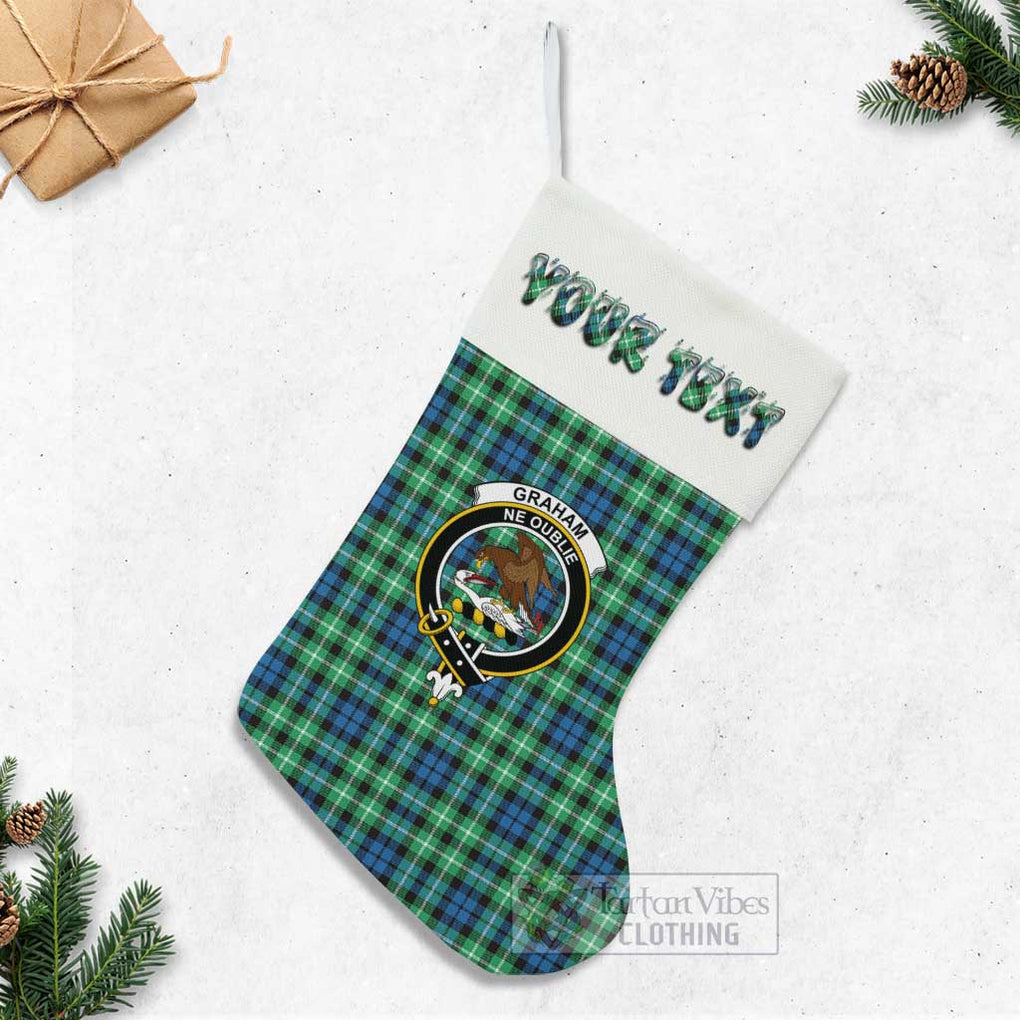 Tartan Vibes Clothing Graham Tartan Family Crest Christmas Stocking with Personalized Text