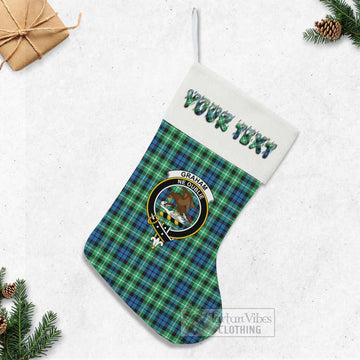 Graham Tartan Family Crest Christmas Stocking with Personalized Text