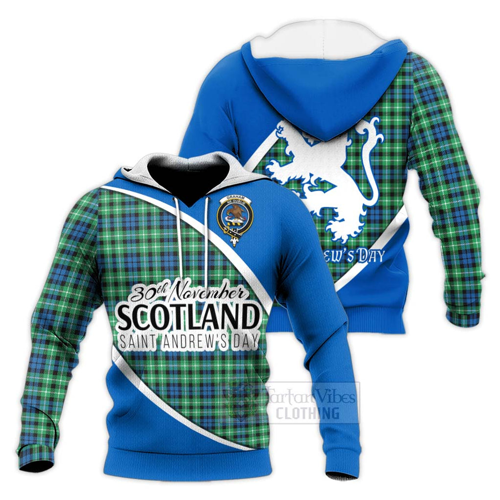 Tartan Vibes Clothing Graham Family Crest Tartan Knitted Hoodie Celebrate Saint Andrew's Day in Style