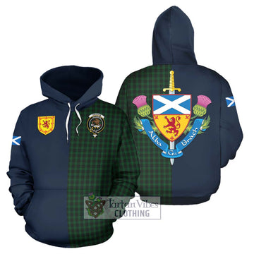 Graham Tartan Hoodie with Scottish Lion Royal Arm Half Style