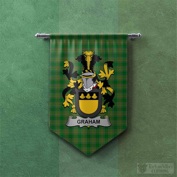 Graham Irish Clan Tartan Gonfalon, Tartan Banner with Coat of Arms Chevron - Tartan Vibes Clothing