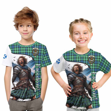 Graham Crest Tartan Kid T-Shirt Inspired by the Freedom of Scottish Warrior