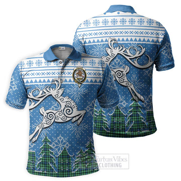 Graham Clan Christmas Polo Shirt Celtic Reindeer Style