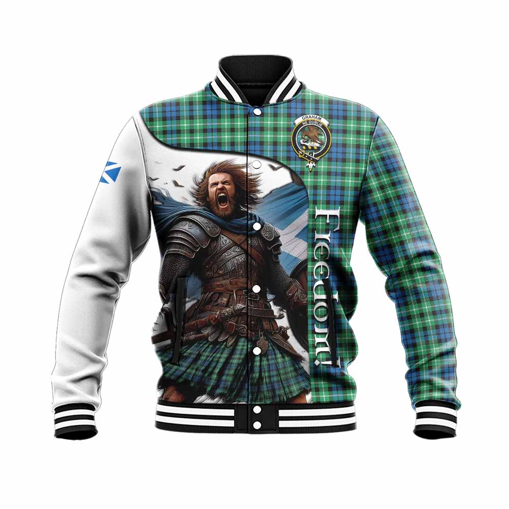 Tartan Vibes Clothing Graham Crest Tartan Baseball Jacket Inspired by the Freedom of Scottish Warrior