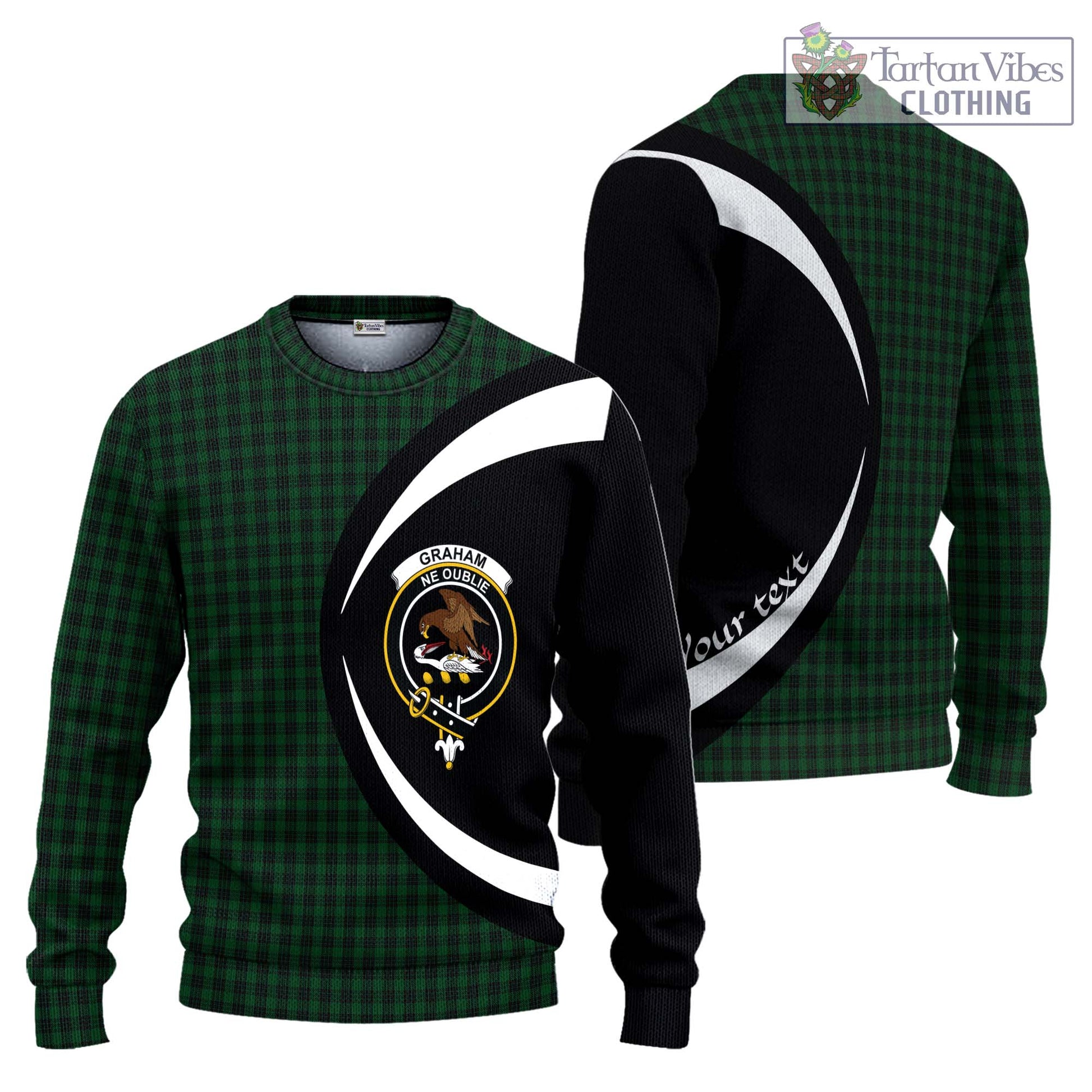 Graham Tartan Ugly Sweater with Family Crest Circle Style Unisex - Tartan Vibes Clothing