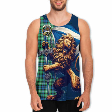 Graham Tartan Family Crest Men's Tank Top with Scottish Majestic Lion