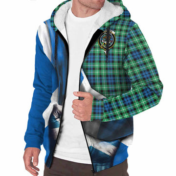 Graham Tartan Sherpa Hoodie with Family Crest Scotland Patriotic Style